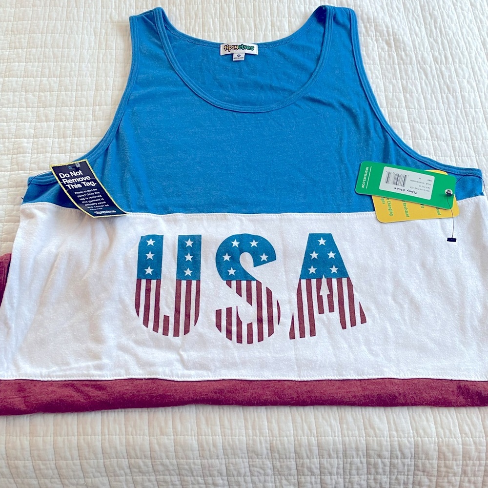Tipseyelves medium men’s tank USA